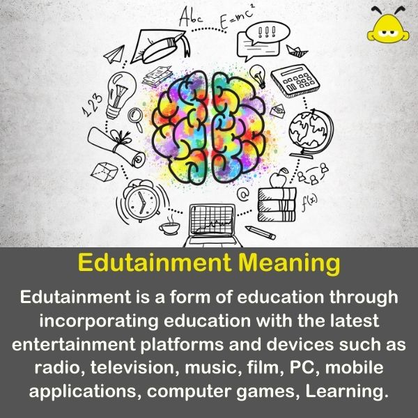 Edutainment meaning - A colorful brain with many educational options for entertainment.