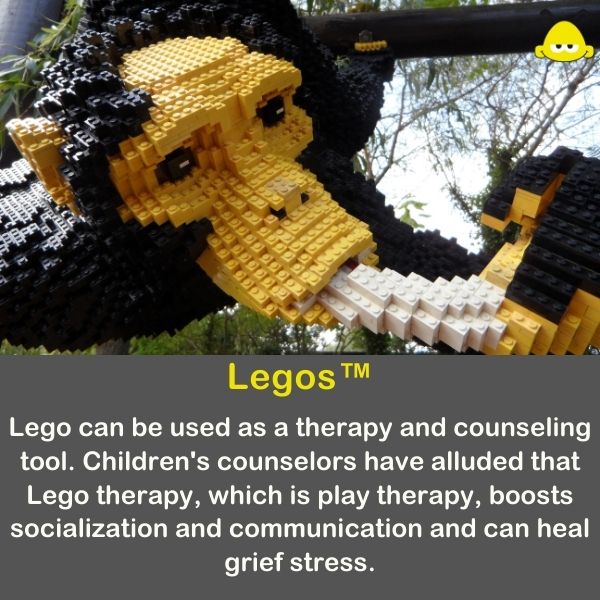 A funny monkey made of Lego, which is a great edutainment example.