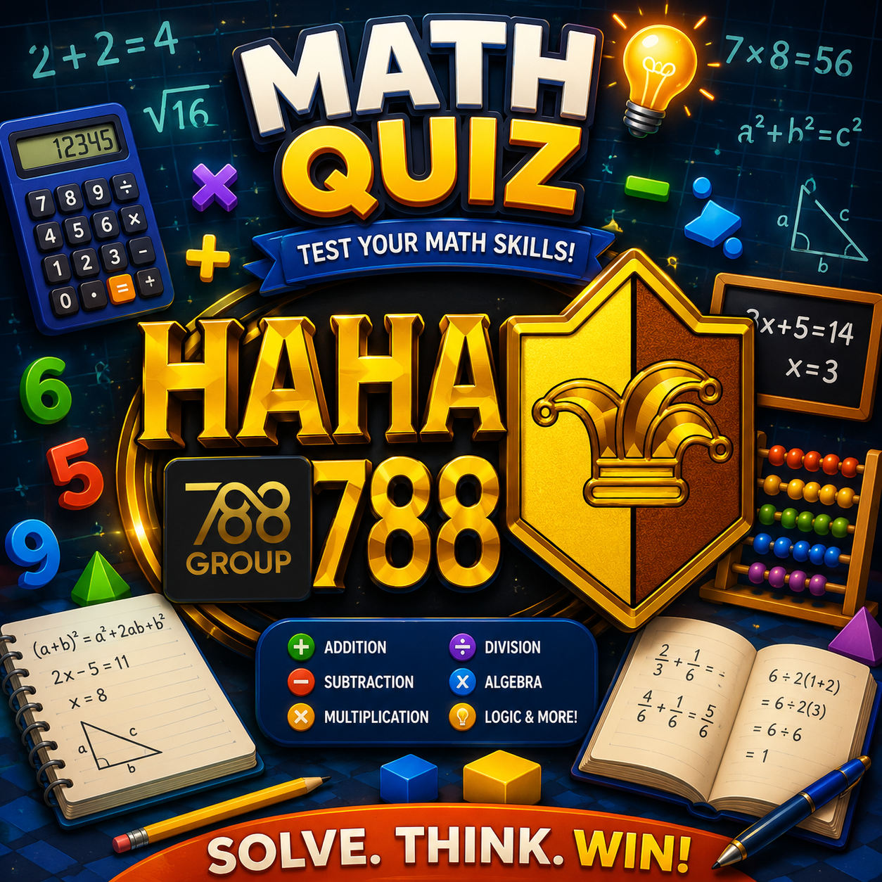 HAHA788 x QuizBeez: Math Quiz Online Kuis Matematika Interaktif untuk Melatih Logika, Berhitung, dan Kemampuan Analitis 2026